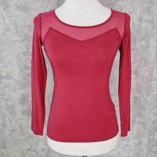 Langarmshirt Shirt Yamamay 34 XS Pink Mesh Slim Sportshirt Neu Rot Bluse Langarm