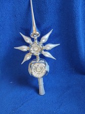 Christbaumspitze Stern mit Reflex Lauscha Glas mundgeblasen und handbemalt