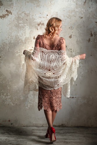 Handgestrickte stola - handgestrickte,