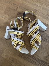 Schöne Damen Sandaletten, Gelb Weiß Rosa, Gr. 38, Sergio Todzi