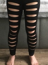 Loch-Leggings Damen Größe S