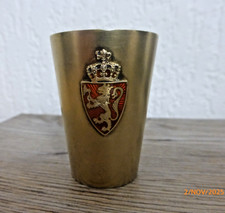 DAVID ANDERSEN 925 er Silber SCHNAPSBECHER  Norwegen  ANDENKEN   Emaillewappen