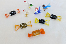 Konvolut Glasfiguren - 4 Vögel - 5 Bonbons - Vintage