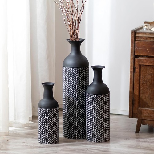 Bodenvase groß schwarz metall - bodenvase,