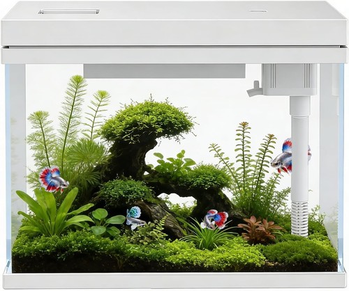 Weißglas aquarium set - l, mit