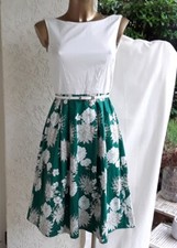 comma kleid 34  weiß grün