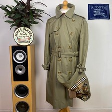 Burberrys Vintage Herren Zweireiher Trenchcoat (40S) UK + Wollfutter Kariert