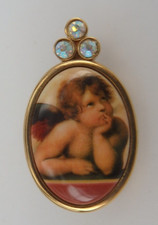 Neugablonz: Brosche Raffael Engel mit Swarovski Elements (102390)