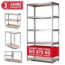 WALTER Schwerlastregal mit 5 Regalböden – 175 kg Tragkraft pro Regalboden, 875kg