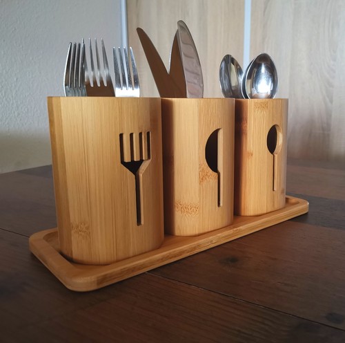 Bambus besteckhalter teilig - besteckhalter, 4
