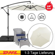 Sonnenschirm Gartenschirm Marktschirm Ø3m Beleuchtung Strandschirm UV-Schutz DE
