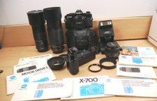Minolta X-700, 1,4/50, 2,8/28, 4/70-210, 4,5/300, Blitz 280 PX, MD-1,Anl., Top !