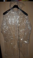 NEU! 5x Dünn PVC Regenmantel + Kapuze Regenjacke Regen Gummi Mantel Jacke