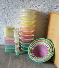 Vintage TUPPERWARE XL SET Pastell Regenbogen Schüssel Behälter Wichtel Tropicana