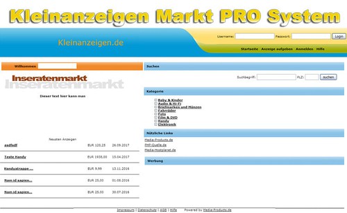 Kleinanzeigen markt pro system - kleinanzeigen,