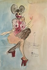 Original Aquarell Zeichnung Din A4, Akt, nude, Women, Erotik Akt Unikat