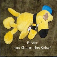 Plüschtier Hund Bitzer von Shaun das Schaf gelb flauschig weich 25 cm 1A Zustand