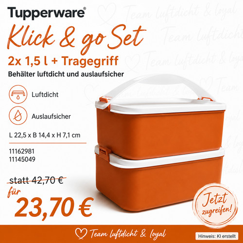 Tupperware griff - 2x, 1,5l