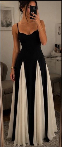 Abendkleid schwarz weiß neu - weiß,