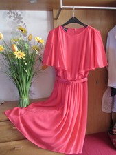 Vintage Cocktailkleid Ballkleid festlich Chiffon Gr. 40 Retro 1970/80er koralle