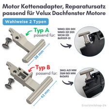 Reparatursatz Kettenanschluss, passend für Velux Dachfenster Motor, Typ wählbar