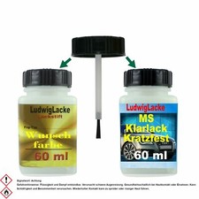 Lackstift Set Autolack 60ml Klarlack 60ml Mitsubishi Haag Silver Metallic A50