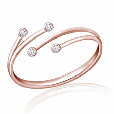 14K Rose Vergoldet Silber Rund
