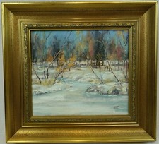 (B961) Ölgemälde "Winterwald