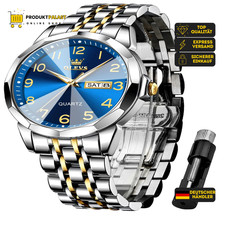 OLEVS Herrenuhren Gold Silber