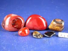 Carneol, Tigerauge, Hämatit,  Quarz Handschmeichler - Heilsteine - Deko