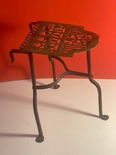 Viktorianischer Kaminhocker aus Schmiedeeisen und Messing, antik, ohne Griff