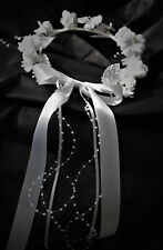 Kommunion Kopfschmuck Haarkranz Blumenmädchen WEIß