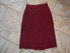 Markenlos Karo Woll Rock 36 Rot Schwarz Kariert Gut #D6090