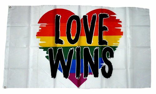 Fahne flagge herz love wins - fahne,