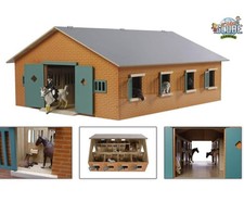 Kids Globe Bauernhof Pferdestall, Maßstab 1:24, Holz, Reiterhof mit Faltdach