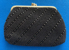 •♥• CLUTCH Handtasche klein Täschchen Perlen Damentasche schwarz Tasche •♥•
