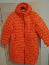 Damen Steppmantel Größe XL  Orange Wintermantel mit Kapuze.