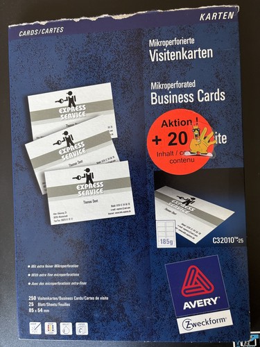 Avery zweckform visitenkarten - avery,