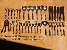 Hanseaten  Tischbesteck Ostfriesenmuster 44 Teile Silber 90 Wilkens