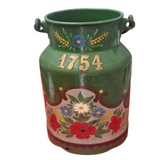 Antike Milchkanne Handbemalt, Bauernmalerei, Schirmständer mit Datum von 1754