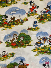 Disney Bettwäsche Vintage Mickey Minnie Mouse Goofy bedding fabric 70s 80s
