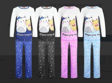 SÜSSER SCHLAFANZUG FÜR KATZENFAN PYJAMA LANGARM Gr. M - 3 XL BUNTE FARBEN