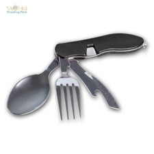 Campingbesteck Outdoor Ess-Besteck für Reise und Zelten, Feldbesteck Edelstahl