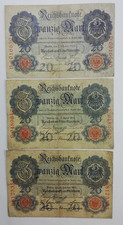 Banknoten Deutsches Reich, 3 x