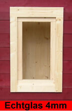 Gartenhausfenster 35x60cm mit Abdeckrahmen 0RA3 4mm Echtglas Carport Werkstatt