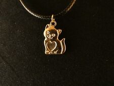 Katze Anhänger mit Kette 24 Karat Vergoldet Gold Kätzchen Cat Tier Kitten  