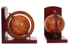 2er-Set Buchstützen MCW-B79, Bücherstütze Globus Weltkugel, braun