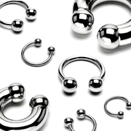 Silber barbell hufeisen - silber,