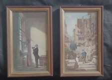 2 Spitzweg Bilder 16 x10 cm " der Schreiber ", "der Brief " Kopie / Druck alt