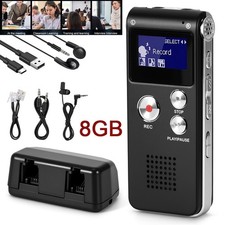 8GB Digital Diktiergerät Mini Aufnahmegerät MP3 Sprachrekorder Voice Recorder DE